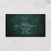 Steampunk Outfitters, koper op blauwgroen cogs Mon Visitekaartje (Achterkant)