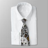 Steampunk Oversized Gearwork Silver Grunge Burnout Stropdas (Gebonden)