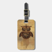 Steampunk Owl  Bagagelabel Stijl (Voorkant verticaal)