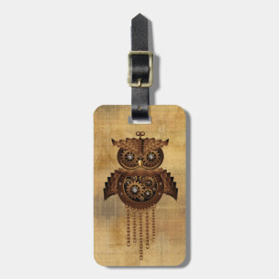 Steampunk Owl  Bagagelabel Stijl