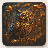 Steampunk Owl,  Bier Onderzetter (Voorkant)