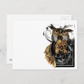 Steampunk Owl Briefkaart (Voorkant / Achterkant)
