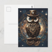 Steampunk Owl Briefkaart (Voorkant / Achterkant)