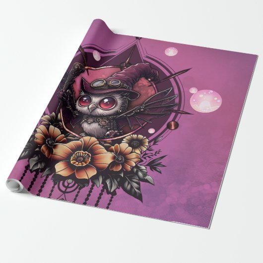 Steampunk Owl: de bewaker van geheimen. Cadeaupapier (Uitgerold)