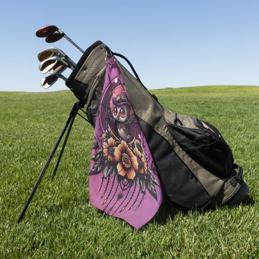 Steampunk Owl: de bewaker van geheimen. Golfhanddoek (Groen)