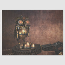 Steampunk Owl Decoupage Tissue Paper