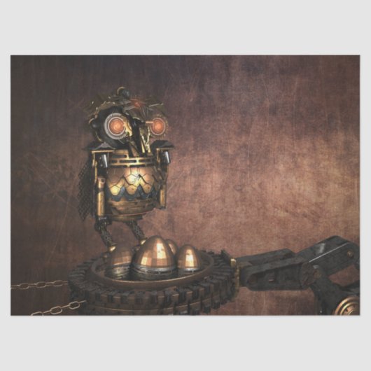 Steampunk Owl Decoupage Tissue Paper Tissuepapier (Voorkant)