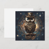 Steampunk Owl Feestdagenkaart (Voorkant / Achterkant)