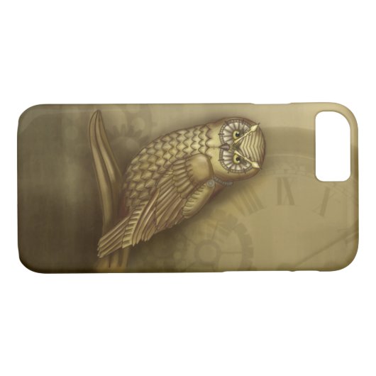Steampunk Owl iPhone 7 hoesje (Achterkant (Horizontaal))
