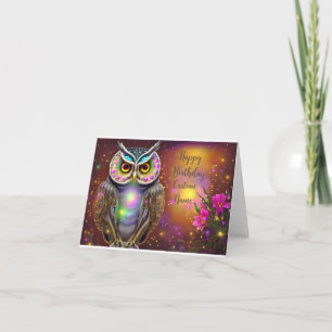 Steampunk Owl Kaart op de geboorte