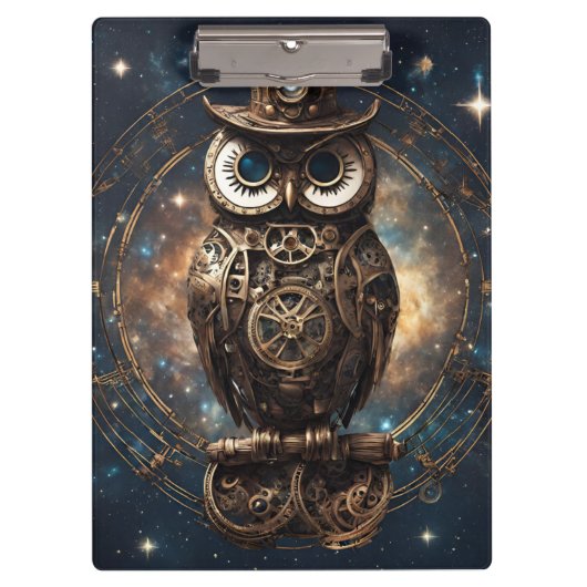 Steampunk Owl Klembord (Voorkant)