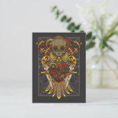 Steampunk Owl Mechanical Bird Clockwork Fantasy Briefkaart (Staand voorkant)