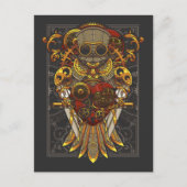 Steampunk Owl Mechanical Bird Clockwork Fantasy Briefkaart (Voorkant)