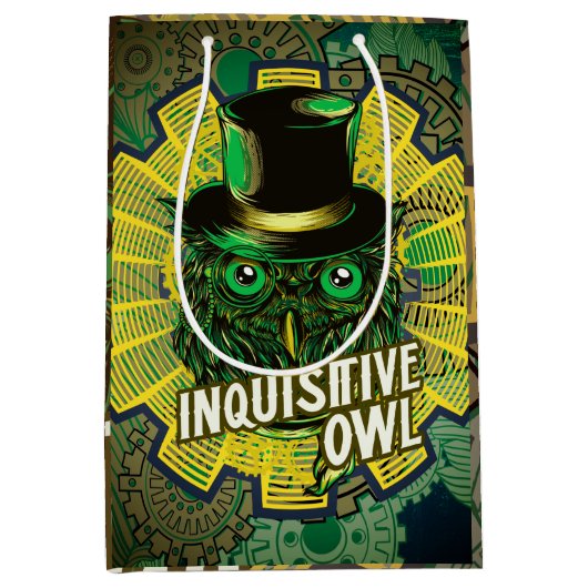Steampunk Owl Medium Cadeauzakje (Voorkant)