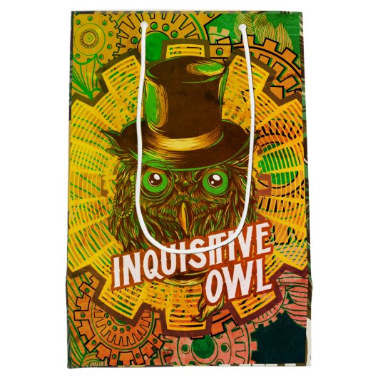 Steampunk Owl Medium Cadeauzakje (Achterkant)