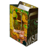 Steampunk Owl Medium Cadeauzakje (Achterkant Gekanteld)