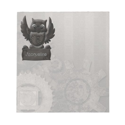 Steampunk Owl Notitieblok (Voorkant)