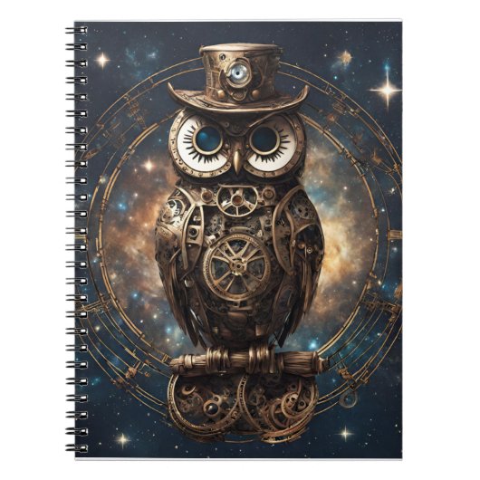 Steampunk Owl Notitieboek (Voorkant)