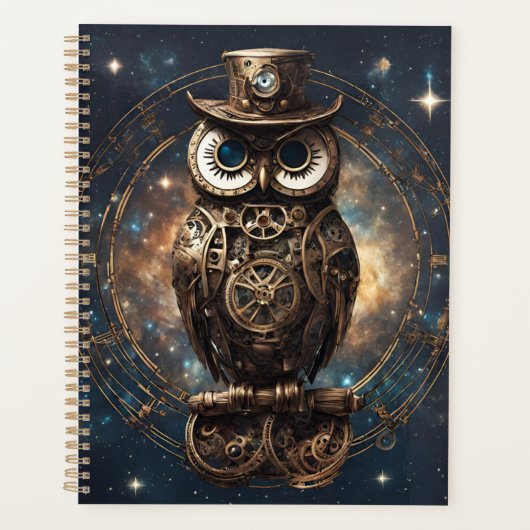 Steampunk Owl Planner (Voorkant)