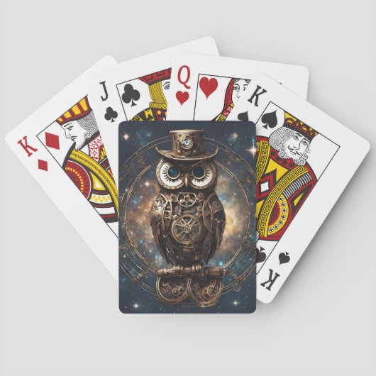 Steampunk Owl Pokerkaarten (Achterkant)