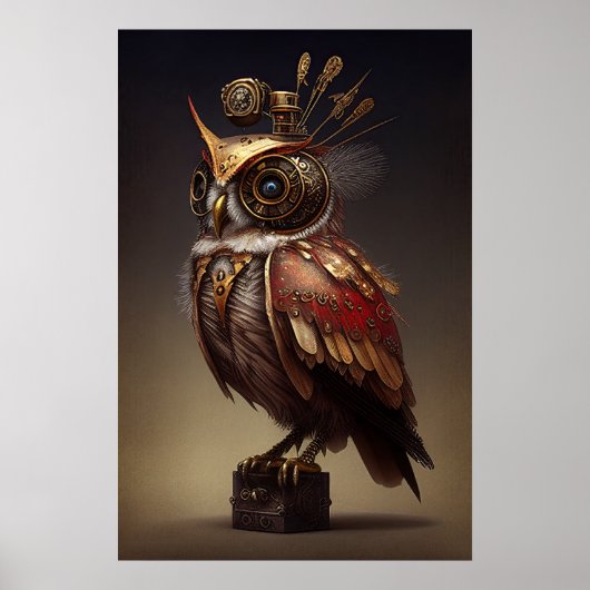 Steampunk Owl Poster (Voorkant)