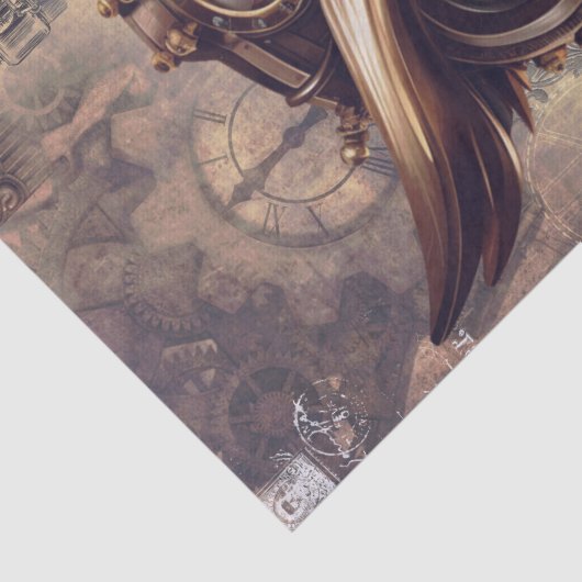 Steampunk Owl Tissuepapier (Detail)
