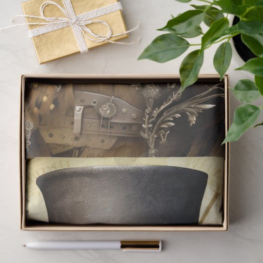 Steampunk Owl Tissuepapier (Geschenk)