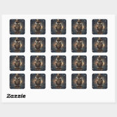 Steampunk Owl Vierkante Sticker (Vel)