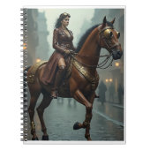 Steampunk paard met ruiter notitieboek (Voorkant)