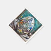 Steampunk paasei  blauw ei servet (Hoek)