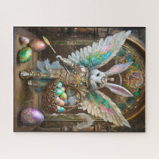 Steampunk paashaas engel ridder legpuzzel (Horizontaal)
