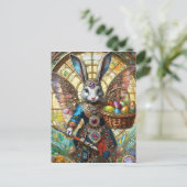 Steampunk paashaas krijger engel briefkaart (Staand voorkant)