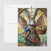 Steampunk paashaas krijger engel briefkaart (Voorkant / Achterkant)