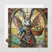 Steampunk paashaas krijger engel feestdagenkaart (Voorkant / Achterkant)