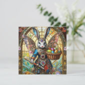 Steampunk paashaas krijger engel feestdagenkaart (Staand voorkant)