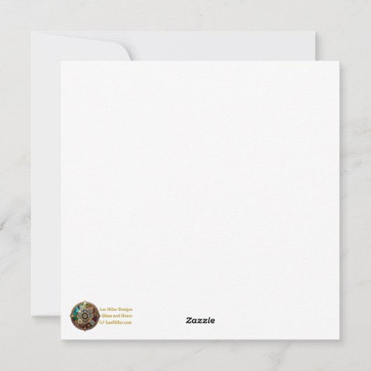 Steampunk paashaas krijger engel feestdagenkaart (Achterkant)