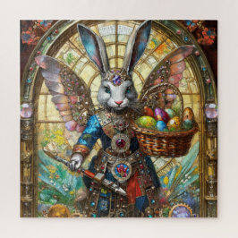 Steampunk paashaas krijger engel legpuzzel