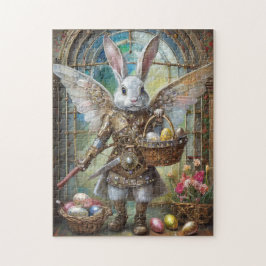 Steampunk paashaas krijger engel legpuzzel