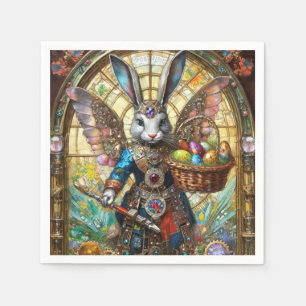 Steampunk paashaas krijger engel servet