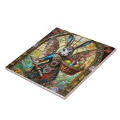 Steampunk paashaas krijger engel tegeltje (Zijkant)