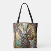 Steampunk paashaas krijger engel tote bag (Achterkant)