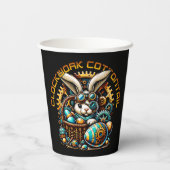 Steampunk paashaas papieren bekers (Achterkant)