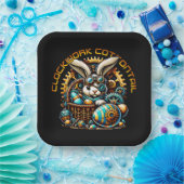 Steampunk paashaas papieren bordje (Feest)