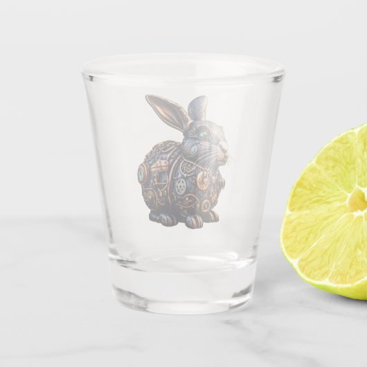 Steampunk paashaas shot glas (Achterkant)