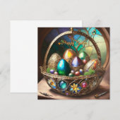 Steampunk Paasmand gevuld met kleurrijke eieren (Voorkant / Achterkant)