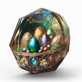 Steampunk Paasmand gevuld met kleurrijke eieren Fotoblokken