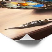 Steampunk Paasmand gevuld met kleurrijke eieren Perfect Poster (Hoek)