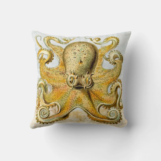 Steampunk Painted Nautische Octopus Kraken Squid Kussen (Achterkant)