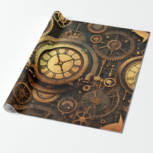 Steampunk-pakpapier Cadeaupapier (Uitgerold)