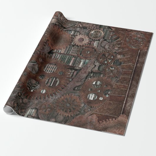 Steampunk-pakpapier Cadeaupapier (Uitgerold)
